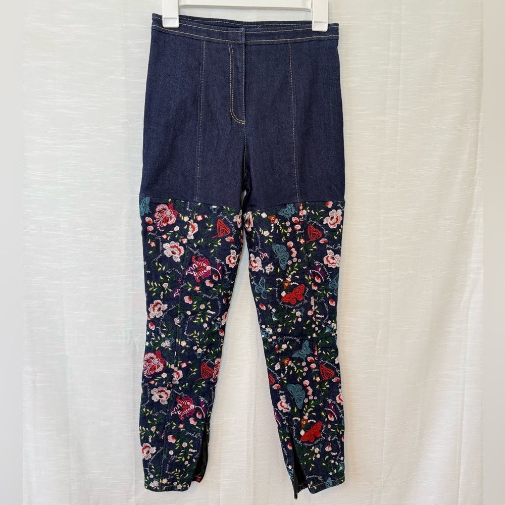 Cinq a Sept Eva Marie Embroidered Jeans 4 Skinny Floral - Picture 3 of 9